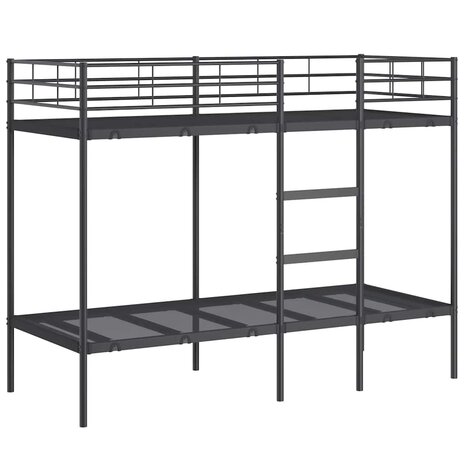 Stapelbed zonder matras 80x200 cm staal zwart 2