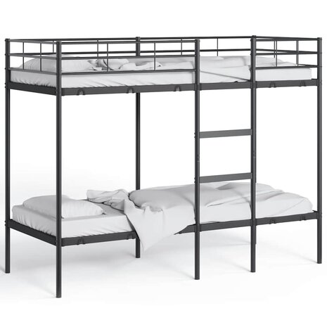Stapelbed zonder matras 80x200 cm staal zwart 4