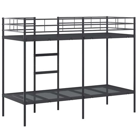 Stapelbed zonder matras 80x200 cm staal zwart 7