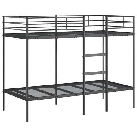 Stapelbed zonder matras 90x190 cm staal zwart 2