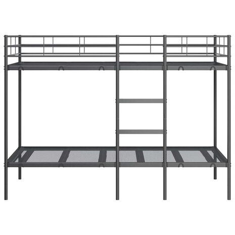 Stapelbed zonder matras 90x200 cm staal zwart 5