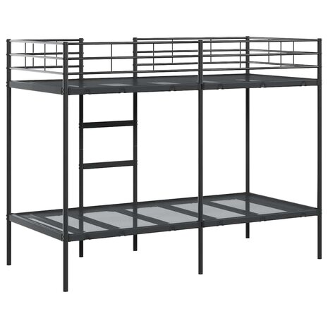 Stapelbed zonder matras 90x200 cm staal zwart 7