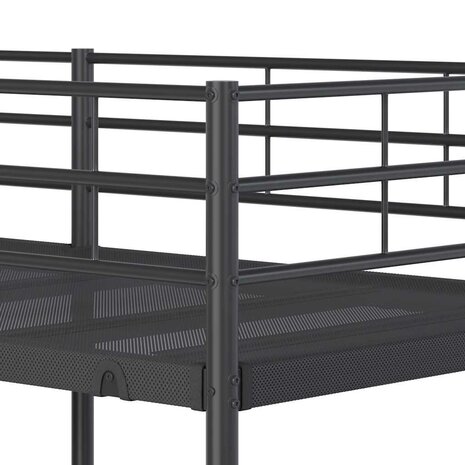 Stapelbed zonder matras 90x200 cm staal zwart 8