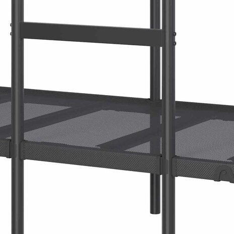 Stapelbed zonder matras 90x200 cm staal zwart 9