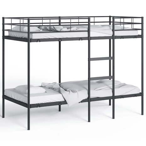 Stapelbed zonder matras 100x190 cm staal zwart 4