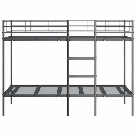 Stapelbed zonder matras 100x190 cm staal zwart 5