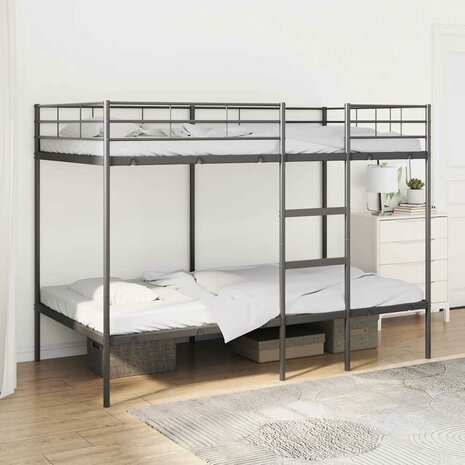 Stapelbed zonder matras 107x203 cm staal zwart 1