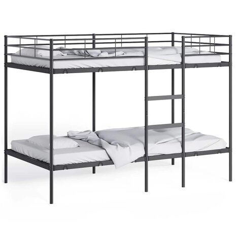 Stapelbed zonder matras 107x203 cm staal zwart 4