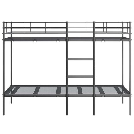 Stapelbed zonder matras 107x203 cm staal zwart 5