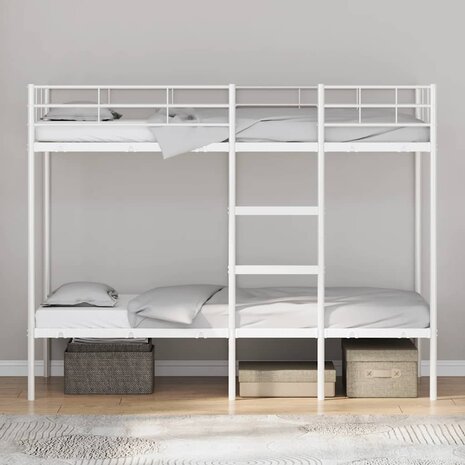 Stapelbed zonder matras 80x200 cm staal wit 3