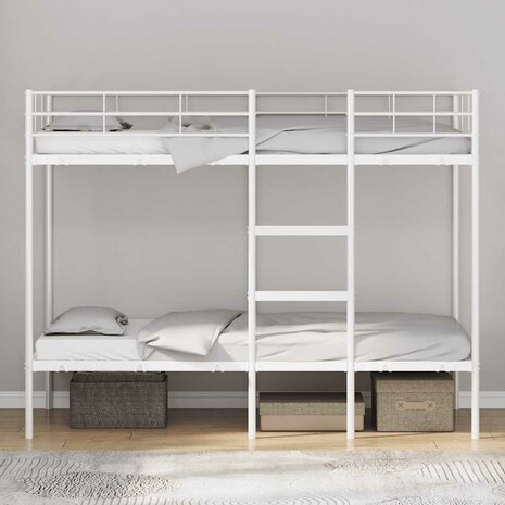 Stapelbed zonder matras 90x190 cm staal wit 3