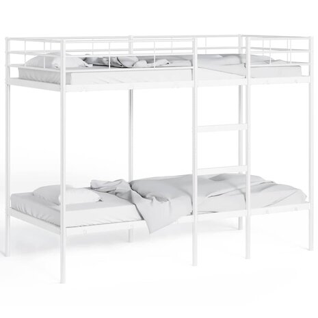 Stapelbed zonder matras 90x190 cm staal wit 4