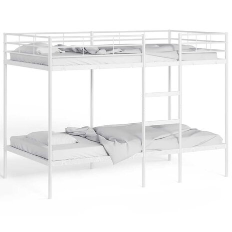 Stapelbed zonder matras 100x200 cm staal wit 4