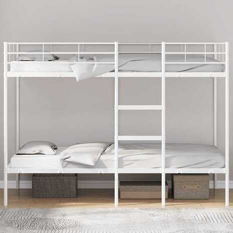 Stapelbed zonder matras 107x203 cm staal wit 3