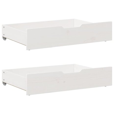 Bedlades 2 st 85x55x17 cm massief grenenhout wit 1