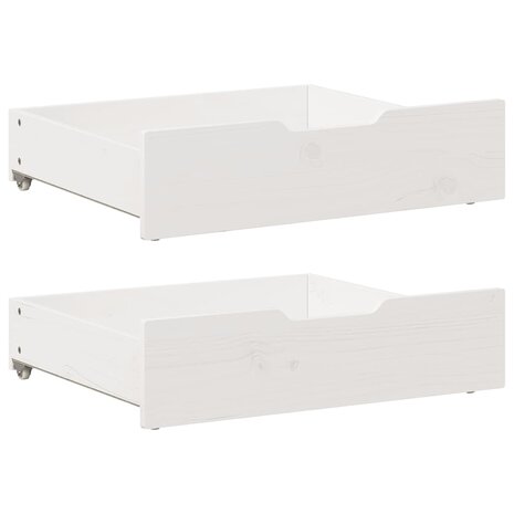 Bedlades 2 st 75x55x17 cm massief grenenhout wit 1
