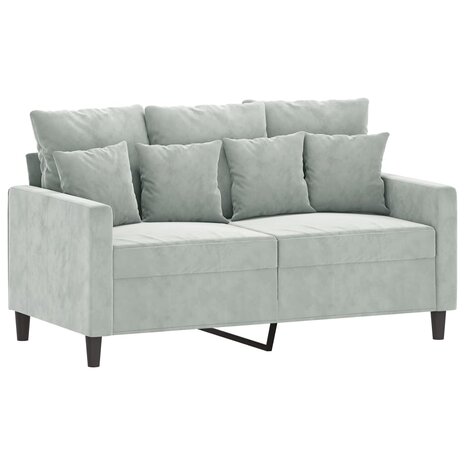 2-delige Loungeset met kussens fluweel lichtgrijs 3
