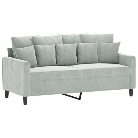2-delige Loungeset met kussens fluweel lichtgrijs 4