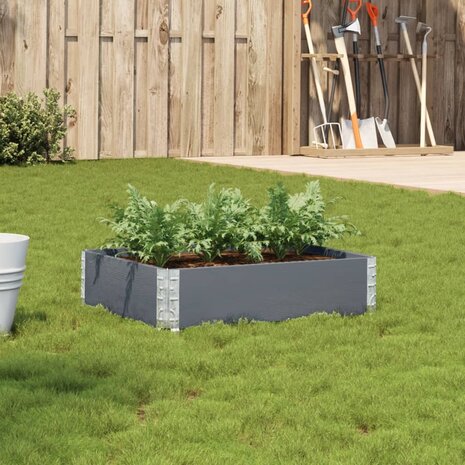 Plantenbak 80x60 cm massief grenenhout grijs 1