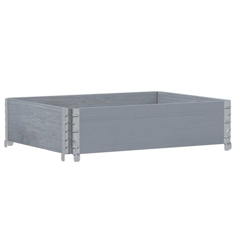 Plantenbak 80x60 cm massief grenenhout grijs 2