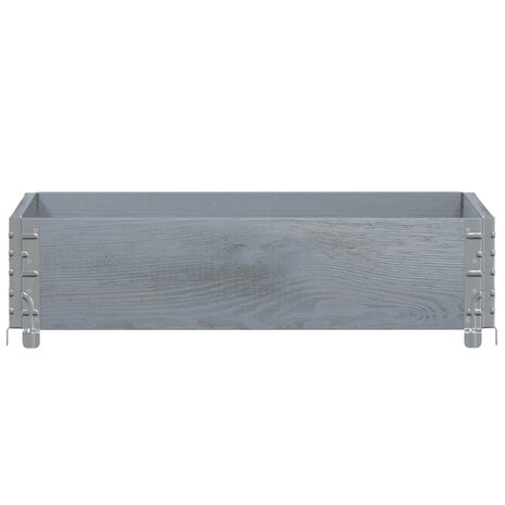 Plantenbak 80x60 cm massief grenenhout grijs 3