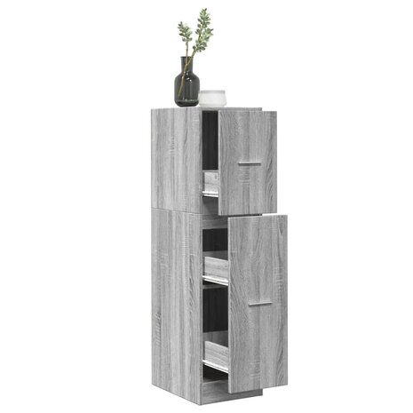 Apothekerskast 30x41x118 cm bewerkt hout grijs sonoma eiken 1