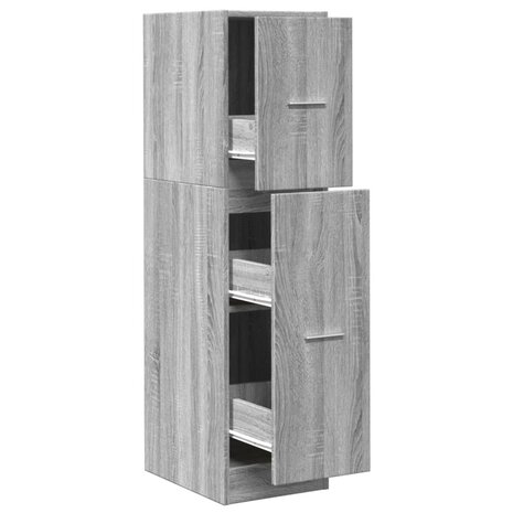 Apothekerskast 30x41x118 cm bewerkt hout grijs sonoma eiken 2