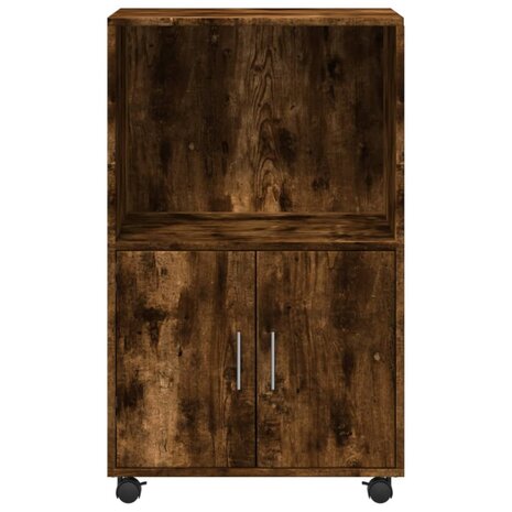 Rolkast 55x40x91 cm bewerkt hout gerookt eikenkleurig 4