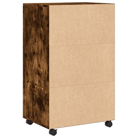 Rolkast 55x40x91 cm bewerkt hout gerookt eikenkleurig 6