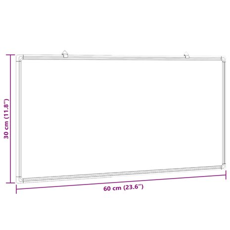 Whiteboard magnetisch 60x30x1,7 cm aluminium 6