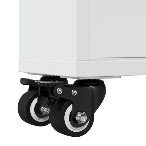Opbergtrolley smal 48x13x68 cm bewerkt hout wit 8
