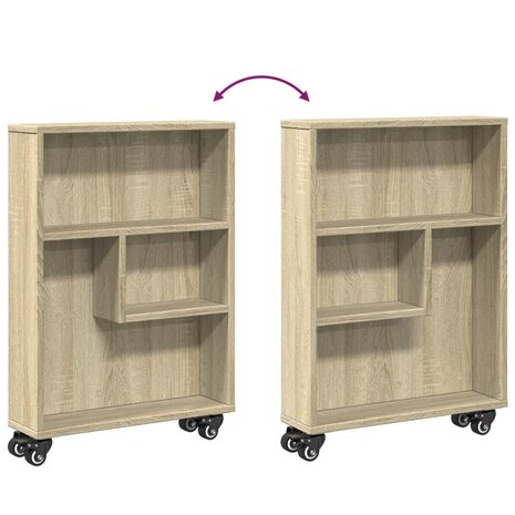 Opbergtrolley smal 48x13x68 cm bewerkt hout sonoma eikenkleurig 7