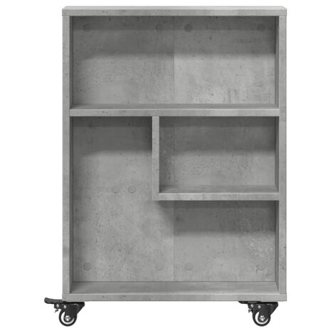 Opbergtrolley smal 48x13x68 cm bewerkt hout betongrijs 4