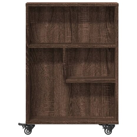 Opbergtrolley smal 48x13x68 cm bewerkt hout bruin eikenkleurig 4