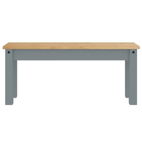 Eetkamerbank Panama 105x30x45 cm massief grenenhout grijs 4