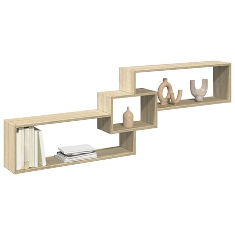 Wandkast 158x18x53 cm bewerkt hout sonoma eikenkleurig 1