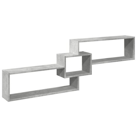 Wandkast 158x18x53 cm bewerkt hout betongrijs 2