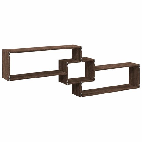 Wandkast 158x18x53 cm bewerkt hout bruin eikenkleur 6