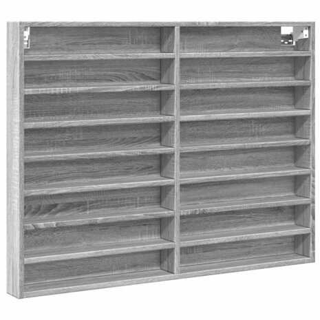 Vitrinekast 100x8,5x75 cm bewerkt hout grijs sonoma eikenkleur 2