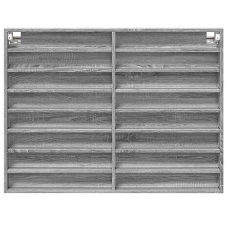 Vitrinekast 100x8,5x75 cm bewerkt hout grijs sonoma eikenkleur 4