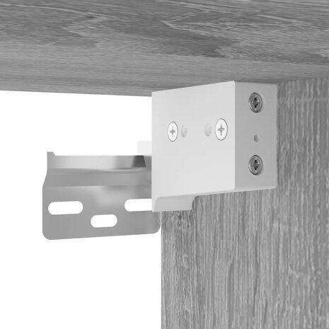 Vitrinekast 100x8,5x75 cm bewerkt hout grijs sonoma eikenkleur 8