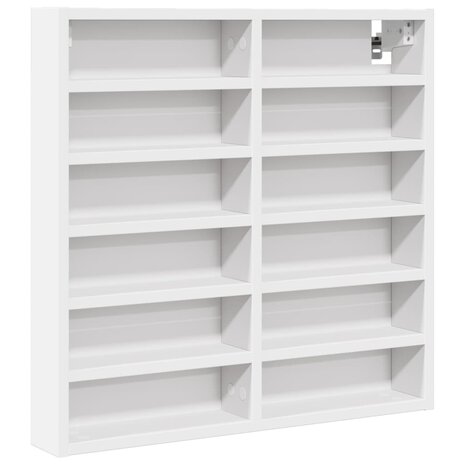 Vitrinekast 60x8,5x58 cm bewerkt hout wit 2