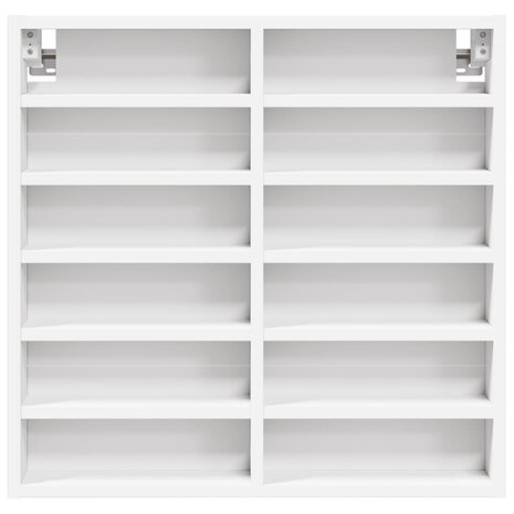 Vitrinekast 60x8,5x58 cm bewerkt hout wit 4