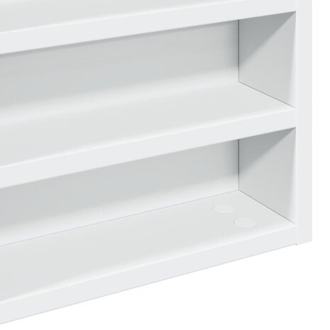 Vitrinekast 60x8,5x58 cm bewerkt hout wit 7