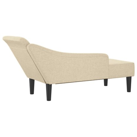Chaise longue met kussens stof crèmekleurig 5