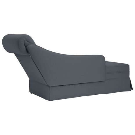 Chaise longue met bolster&rechterarmleuning fluweel donkergrijs 6