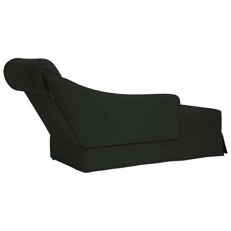 Chaise longue met bolster en rechterarmleuning fluweel zwart 6