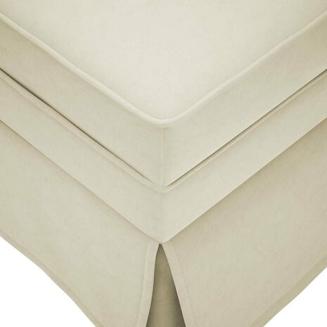 Chaise longue met bolster en rechterarmleuning fluweel crème 7