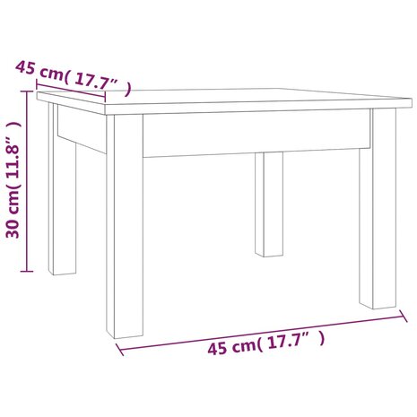 Salontafel 45x45x30 cm massief grenenhout 7