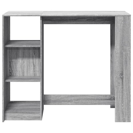 Bartafel met schap 124x46x103,5 cm bewerkt hout grijs sonoma 4